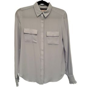 Loft baby blue button up blouse